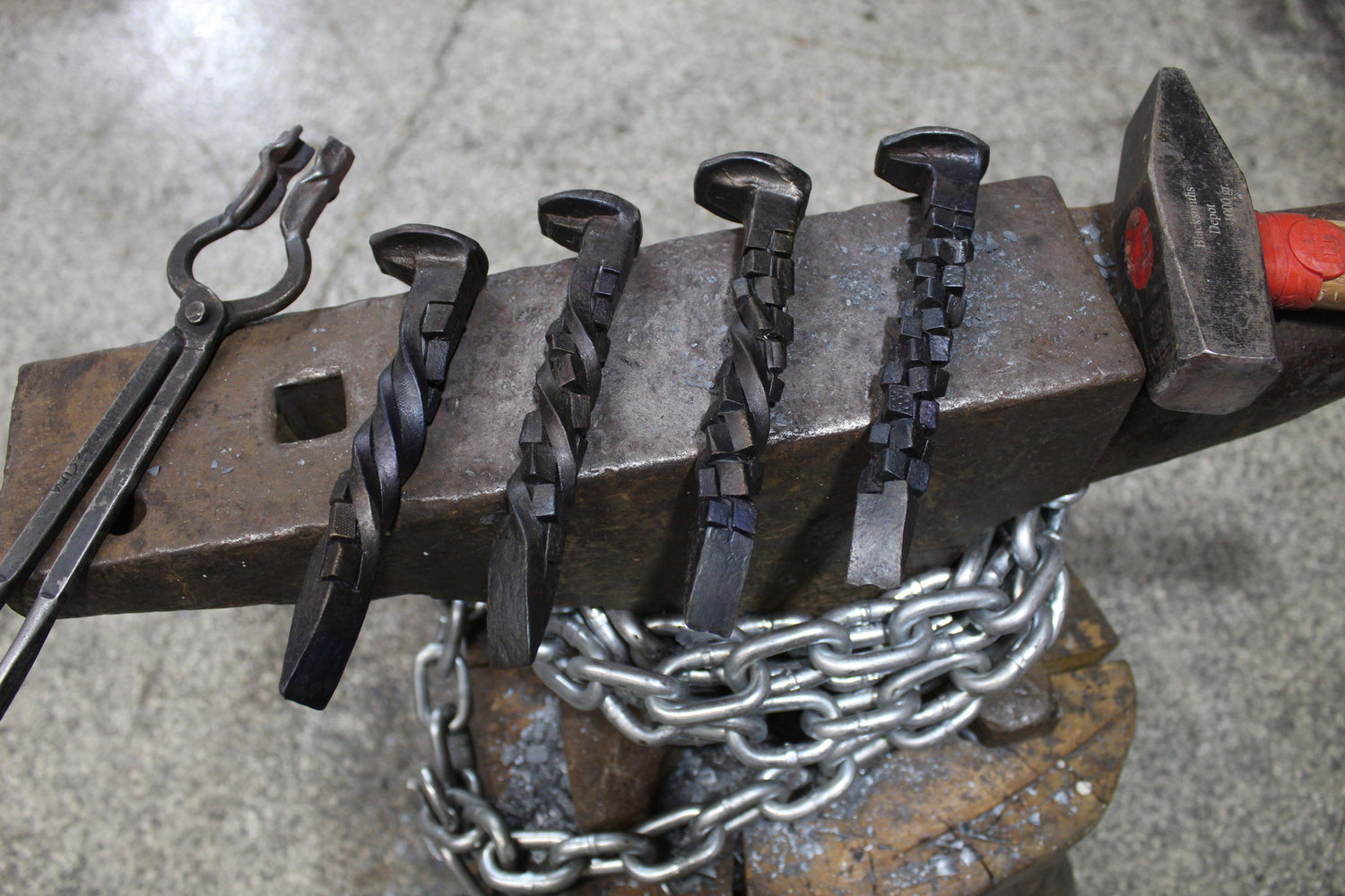 Railroad Spikes Oil-slick / Set of 4