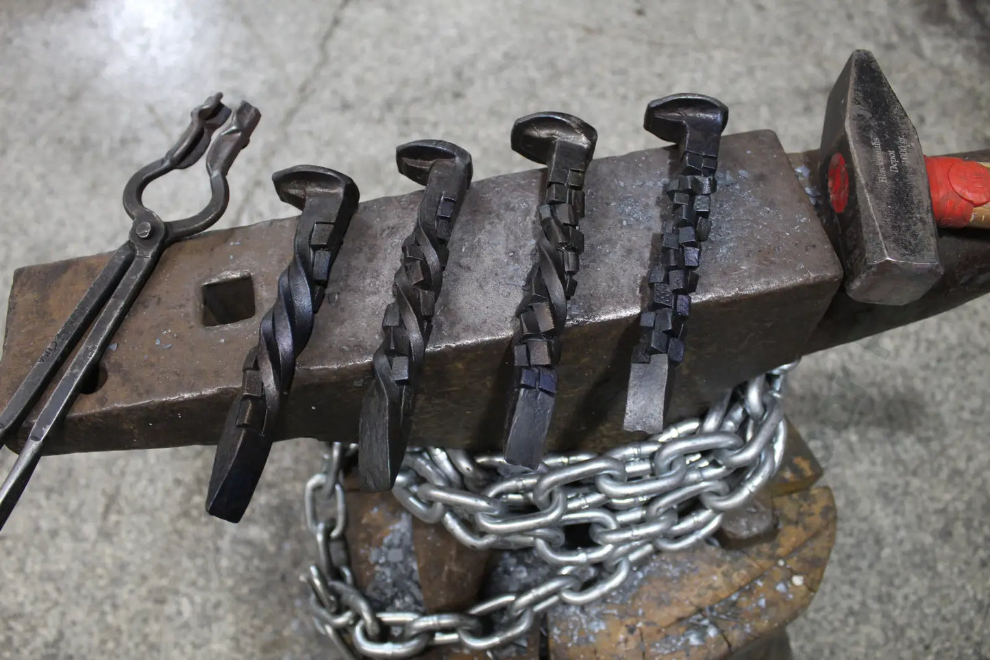 Railroad Spikes Oil-slick / Set of 4