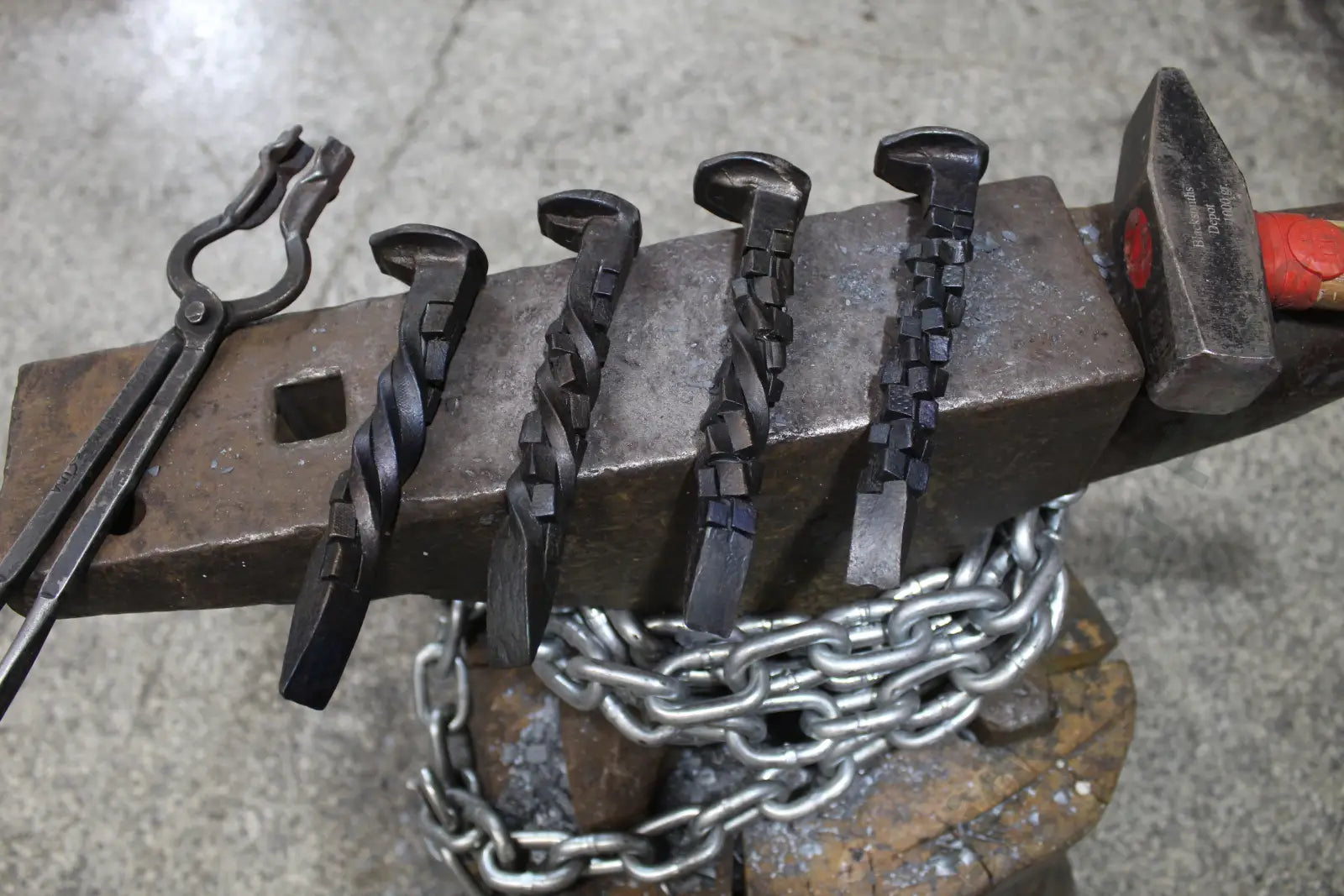 Railroad Spikes Oil-slick / Set of 4